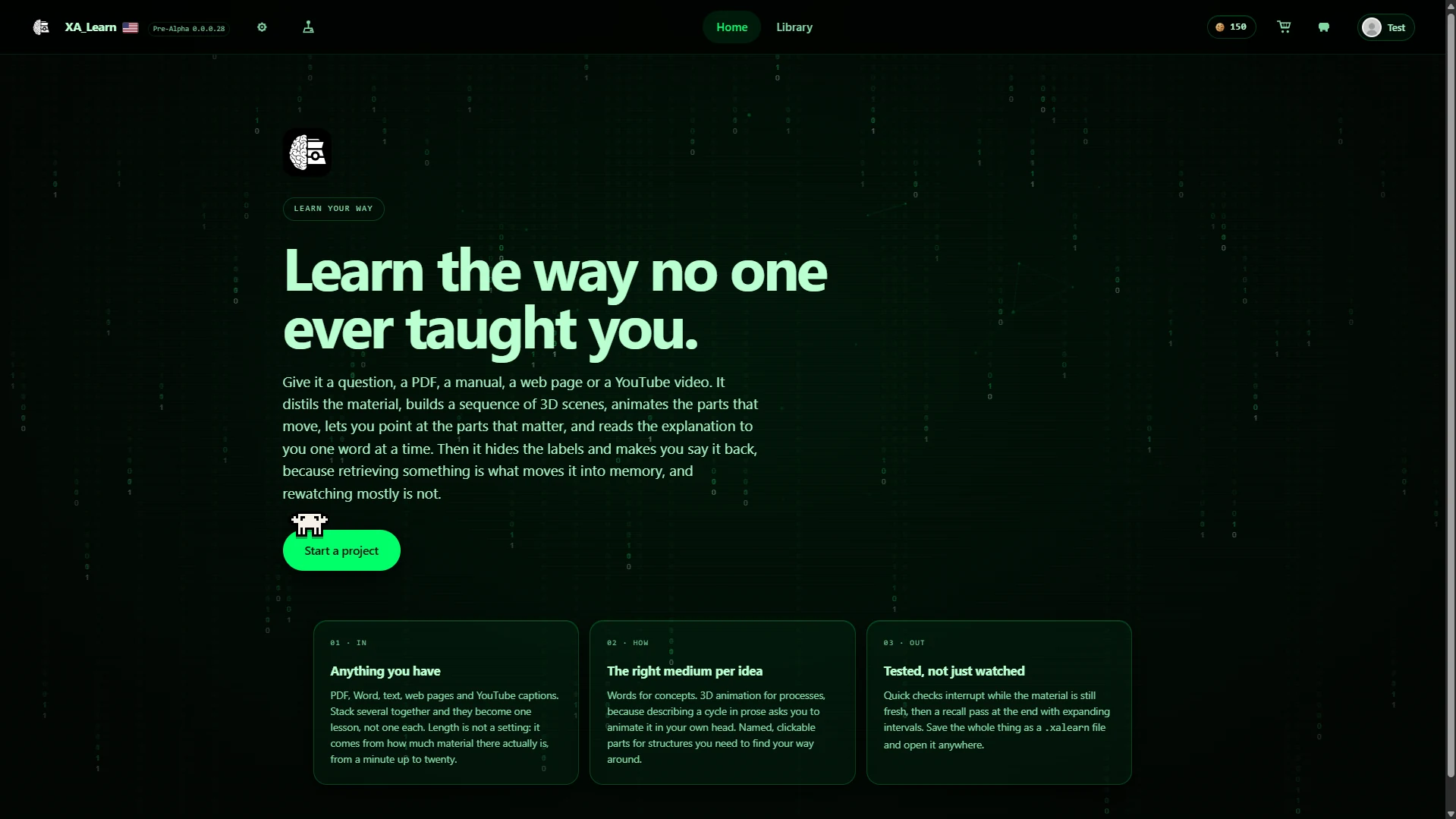 XA_Learn with the Matrix theme