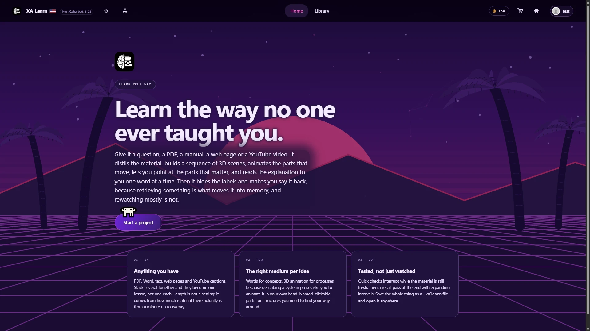 XA_Learn with the Vaporwave theme