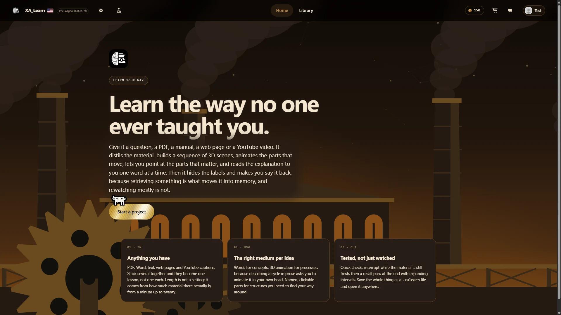 XA_Learn with the Steampunk theme